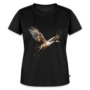Vogelbeobachtung Sandhill Crane Nebraska Sandhill - Frauen Premium Bio T-Shirt - Schwarz - Vorne - Selfina (174cm)