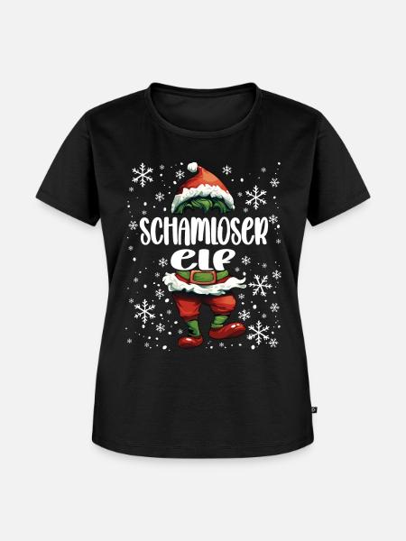Weihnachtsoutfit Schamloser Elf - Frauen Premium Bio T-Shirt - Schwarz