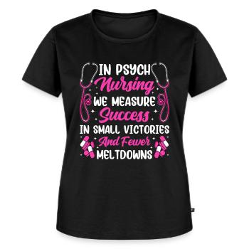 Lustige Psychiatrische - Frauen Premium Bio T-Shirt - Schwarz - Vorne - Selfina (174cm)