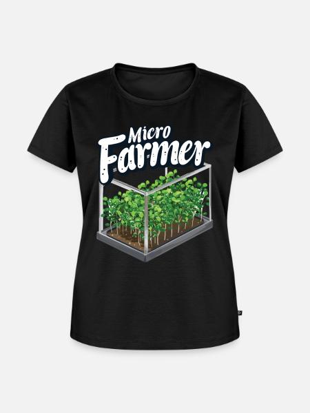 Microgreen Agriculture Gartenarbeit - Frauen Premium Bio T-Shirt - Schwarz