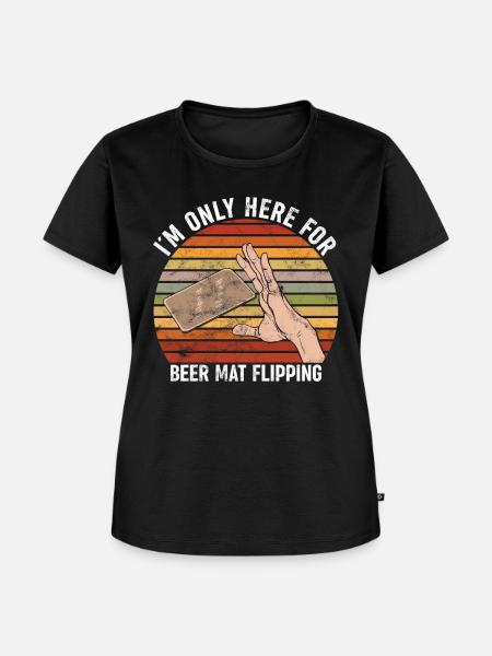 Bierdeckel Umdrehen Spiel - Frauen Premium Bio T-Shirt - Schwarz