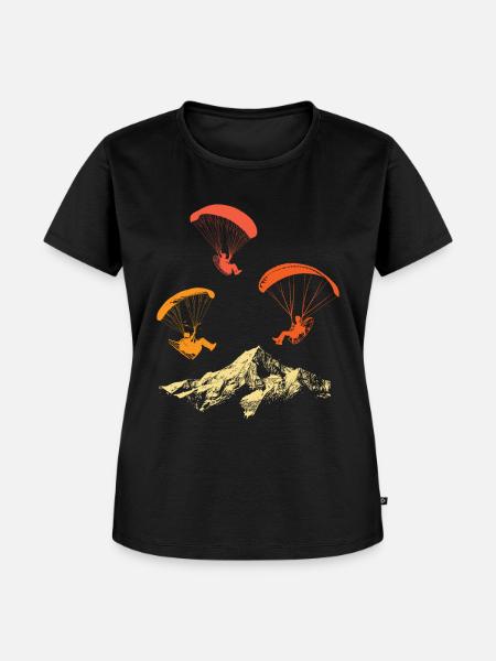 Flugschirm motorschirm paramotoring - Frauen Premium Bio T-Shirt - Schwarz