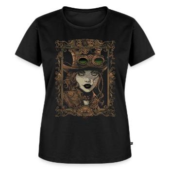 Schöne Frauen Steampunk Liebhaber - Frauen Premium Bio T-Shirt - Schwarz - Vorne - Selfina (174cm)