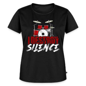 Drums - Women's Premium Organic T-shirt - black - Front - Selfina (174cm)