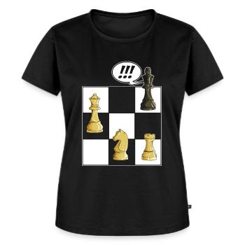 Échecs Échecs Échecs Checkmate Pièces d’échecs Roi - T-shirt Premium bio Femme - noir - Devant - Selfina (174cm)