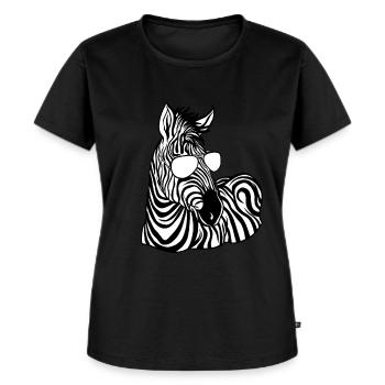 Zèbre - T-shirt Premium bio Femme - noir - Devant - Selfina (174cm)