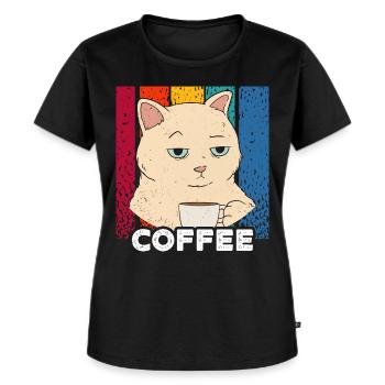 Morning grouch - Coffee - Women's Premium Organic T-shirt - black - Front - Selfina (174cm)