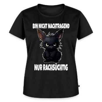 Nicht Nachtragend Nur Rachsüchtig Schwarzer Hase - Frauen Premium Bio T-Shirt - Schwarz - Vorne - Selfina (174cm)