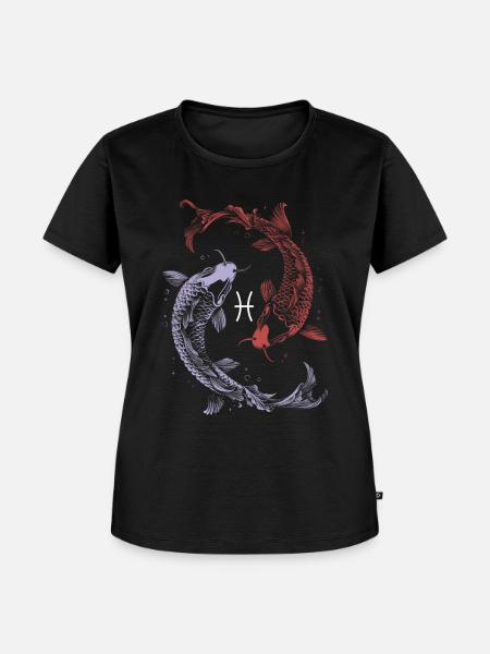 Sternzeichen Pisces Fische Symbol Astrologie - Frauen Premium Bio T-Shirt - Schwarz