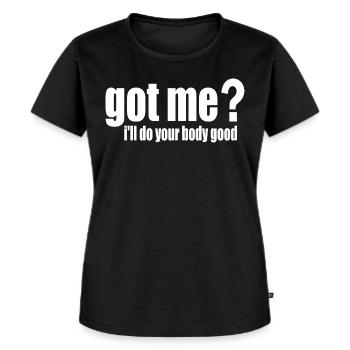 got me? i'll do your body good - Frauen Premium Bio T-Shirt - Schwarz - Vorne - Selfina (174cm)