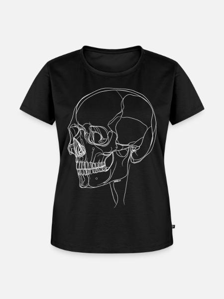 One line Skull - Frauen Premium Bio T-Shirt - Schwarz