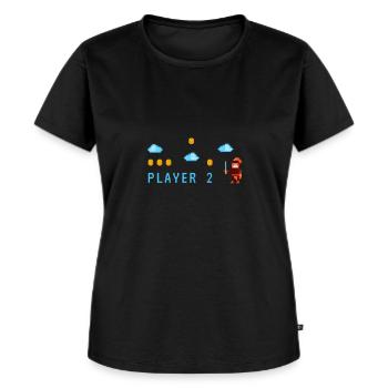 Player 2 | Retrogaming - Women's Premium Organic T-shirt - black - Front - Selfina (174cm)