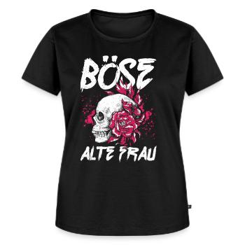 BÖSE ALTE FRAU - Frauen Premium Bio T-Shirt - Schwarz - Vorne - Selfina (174cm)