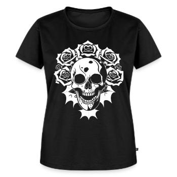 Horror Skull Skull Art Skull Gothic Heavy Metal - Women's Premium Organic T-shirt - black - Front - Selfina (174cm)