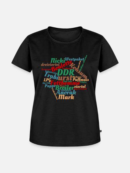 DDR Ostalgie Wörtersammlung - Frauen Premium Bio T-Shirt - Schwarz