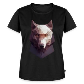 Polygon Wolfkopf niedrige Poly Wölfe - Frauen Premium Bio T-Shirt - Schwarz - Vorne - Selfina (174cm)