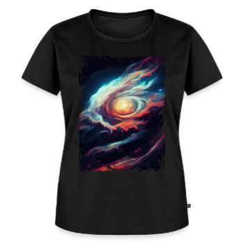 Space Galaxy Nebula Astronomiemuster - Frauen Premium Bio T-Shirt - Schwarz - Vorne - Selfina (174cm)