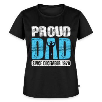 Proud Dad Since December 1978 - Frauen Premium Bio T-Shirt - Schwarz - Vorne - Selfina (174cm)