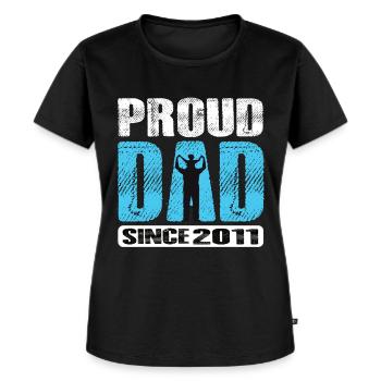 Proud Dad Since 2011 - Women's Premium Organic T-shirt - black - Front - Selfina (174cm)