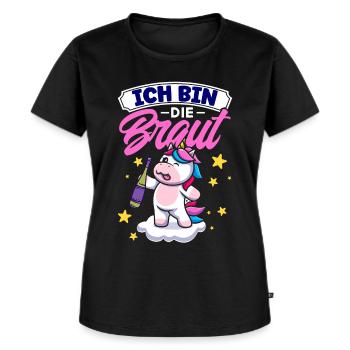 Ich Bin Die Braut Einhorn Jga - Frauen Premium Bio T-Shirt - Schwarz - Vorne - Selfina (174cm)