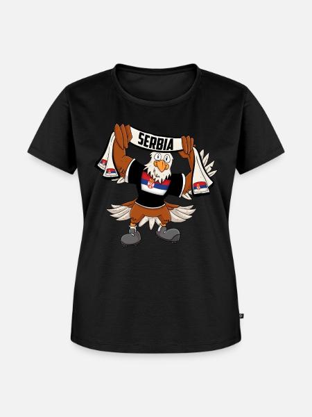 Serbien Adler - Frauen Premium Bio T-Shirt - Schwarz