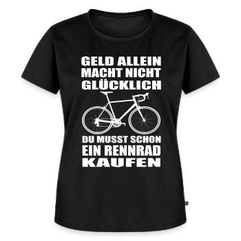 Rennrad - Frauen Premium Bio T-Shirt - Schwarz - Vorne - Selfina (174cm)