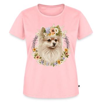 Fleur de Poméranie mignonne Couronne Race de chien de compagnie Flo - T-shirt Premium bio Femme - rose - Devant - AI Model Female 172 dark (172cm)