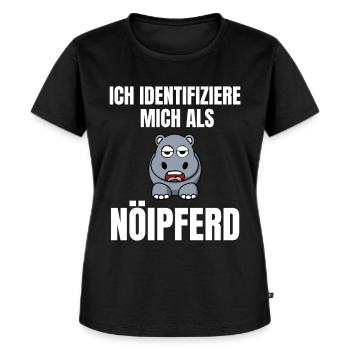 Gelangweiltes Nilpferd / Nölpferd / Keinen Bock - Frauen Premium Bio T-Shirt - Schwarz - Vorne - Selfina (174cm)