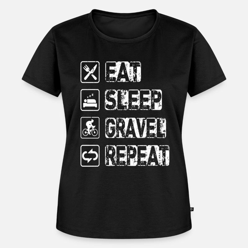 Manger dormir gravier répéter - T-shirt Premium bio Femme - noir