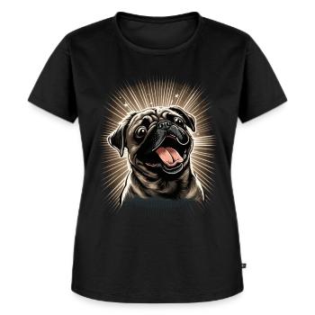 Söt Mops Hundras Pet Lover - Ekologisk premium-T-shirt dam - svart - Fram - Selfina (174cm)