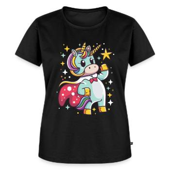 Eenhoorn Superheld Eenhoorn Eenhoorn Baby Eenhoorn - Vrouwen Premium Bio T-shirt - zwart - Voor - Selfina (174cm)