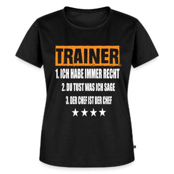 Trainer - Frauen Premium Bio T-Shirt - Schwarz - Vorne - Selfina (174cm)