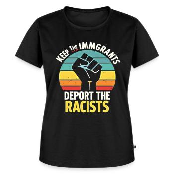 Antirassismus Vielfalt, Gerechtigkeit & Gleichheit - Frauen Premium Bio T-Shirt - Schwarz - Vorne - Selfina (174cm)