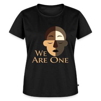 We Are One Vielfalt Gleichberechtigung Toleranz - Frauen Premium Bio T-Shirt - Schwarz - Vorne - Selfina (174cm)