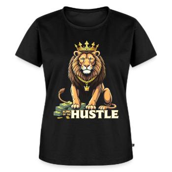 Hustle King – Lion Lion Winners & Movers & Shakers - T-shirt Premium bio Femme - noir - Devant - Selfina (174cm)