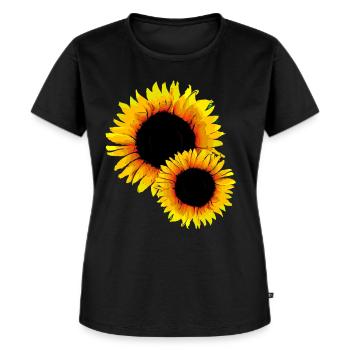 Sonnenblumen - Frauen Premium Bio T-Shirt - Schwarz - Vorne - Selfina (174cm)
