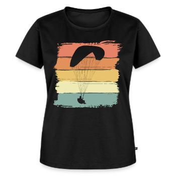 Parapente vintage rétro parapente - T-shirt Premium bio Femme - noir - Devant - Selfina (174cm)
