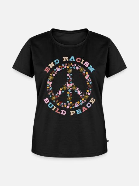 Rassismus beenden, Frieden schaffen - Frauen Premium Bio T-Shirt - Schwarz