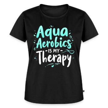 Aqua Aerobic Ist Meine Therapie - Frauen Premium Bio T-Shirt - Schwarz - Vorne - Selfina (174cm)