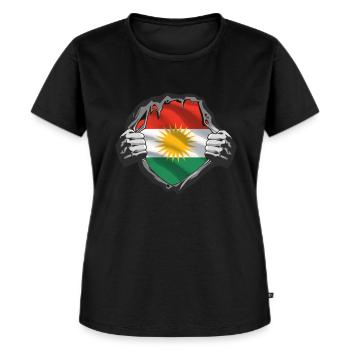 Kurdistan Kurde Kurden Kurdisch Geschenk - Frauen Premium Bio T-Shirt - Schwarz - Vorne - Selfina (174cm)