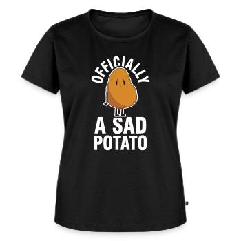 Traurig Depressive Kartoffel - Frauen Premium Bio T-Shirt - Schwarz - Vorne - Selfina (174cm)