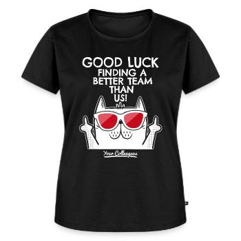 Changement d’emploi Nouvel emploi Adieu Cadeau d’adieu - T-shirt Premium bio Femme - noir - Devant - Selfina (174cm)