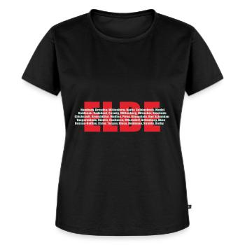 Elbe ein deutscher Fluss mit ihren Städten - Frauen Premium Bio T-Shirt - Schwarz - Vorne - Selfina (174cm)