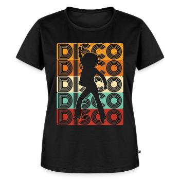 70er Jahre Disco 80er Disko Party Outfit Discothek - Frauen Premium Bio T-Shirt - Schwarz - Vorne - Selfina (174cm)