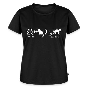 String Theorie Nerd Physik Schrödingers Katze - Frauen Premium Bio T-Shirt - Schwarz - Vorne - Selfina (174cm)