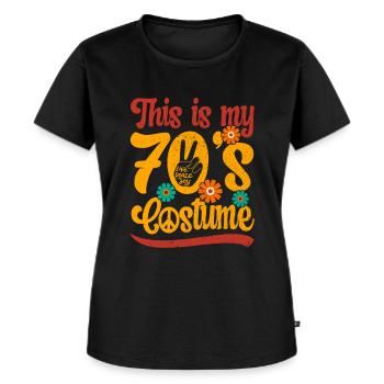70s Seventies 1970s Party Outfit Costume - Women's Premium Organic T-shirt - black - Front - Selfina (174cm)