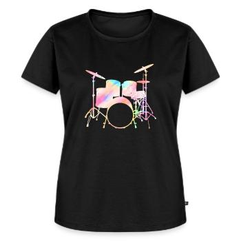 Drums Schlagzeuger Schlagzeugspieler Drummer - Frauen Premium Bio T-Shirt - Schwarz - Vorne - Selfina (174cm)