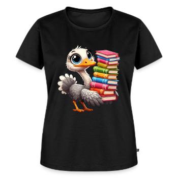 Læsning af bøger Strauss bog bog elsker - Premium økologisk T-shirt til kvinder - sort - Foran - Selfina (174cm)