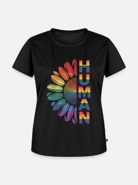 Mensch: Regenbogen der Vielfalt - Frauen Premium Bio T-Shirt - Schwarz