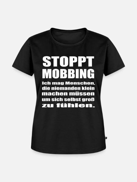 Gegen Mobbing - Frauen Premium Bio T-Shirt - Schwarz